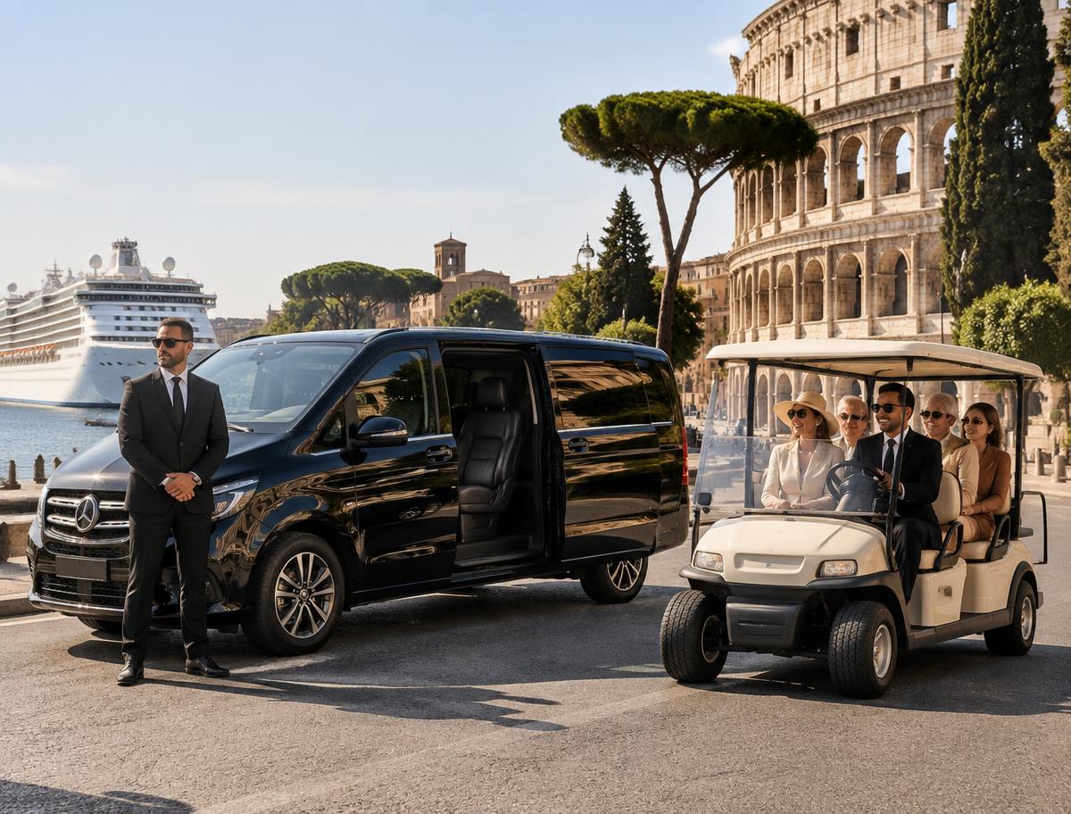 Electric golf cart in Rome